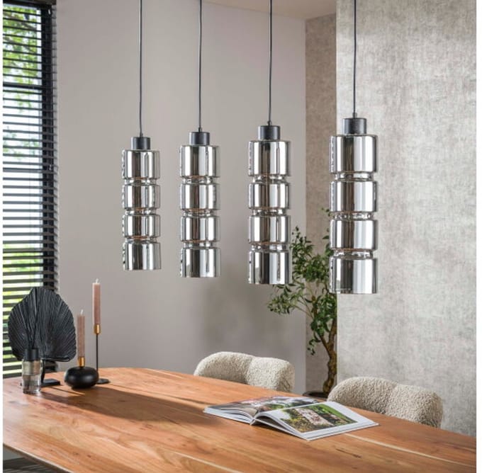 Hanglamp 4L cylinder glas - Artic zwart