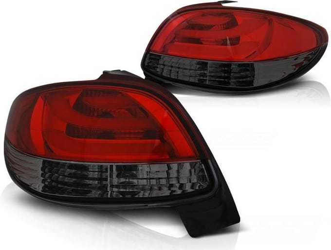 Achterlichten PEUGEOT 206 10 98- ROOD SMOKE LED STRIP