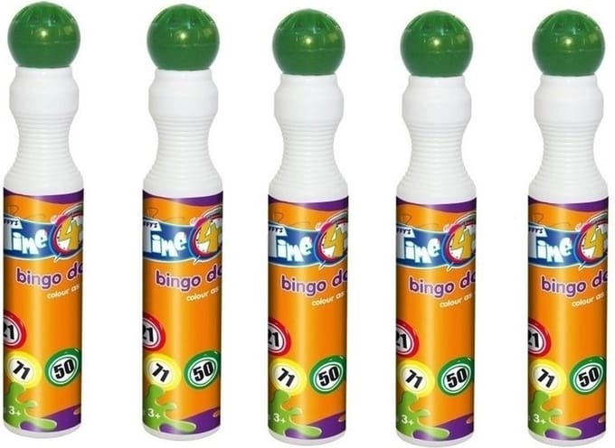 5x Groene bingostiften/markers 43 ml