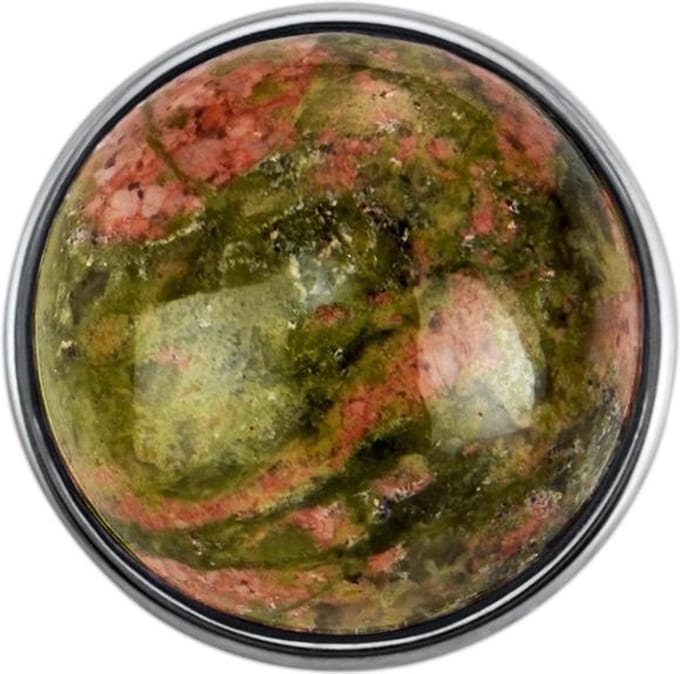 Quiges - Drukknoop Mini 12mm Natuursteen Groen - EBCMK159