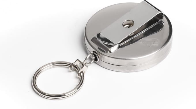 *** RVS Uittrekbare Koord Sleutelhanger - Skipashouder met intrekbare stalen kabel - van Heble® ***