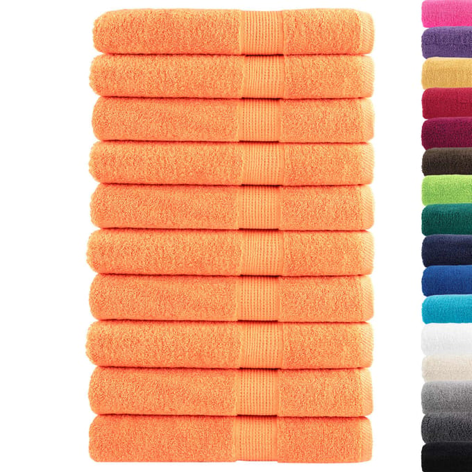 vidaXL - Handdoeken - SOLUND - 10 - st - 600 - g/m² - 100x200 - cm - oranje