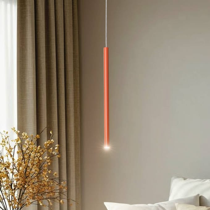 SIGMA Hanglamp Sopel 1, baksteenrood, 1-lamp, staal, Ø 5 cm