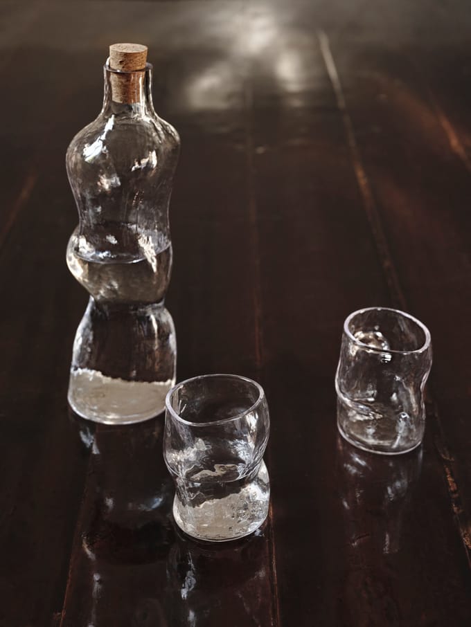 Ferm Living - Dimple glazen set van 2 - transparant
