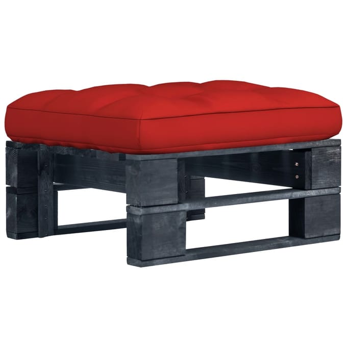 vidaXL - Tuinhocker - pallet - zwart - geïmpregneerd - grenenhout