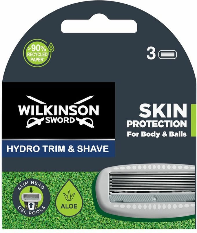 Wilkinson Hydro Trim & Shave Body & Balls Navulmesjes - 3 stuks