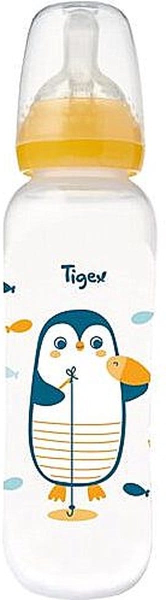 Tigex| babyfles | 330 ml | Pinguïn | 6m+ | geel | 6+ m