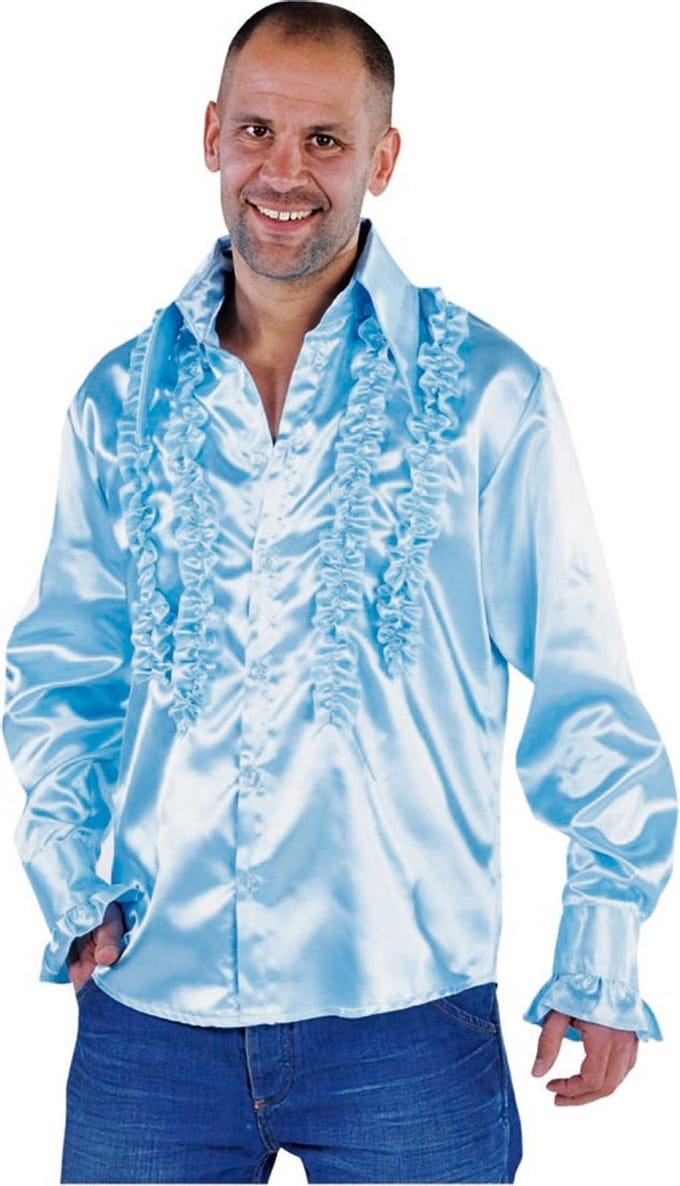 Magic By Freddy Verkleedblouse Rouches Heren Polyester Blauw Mt L