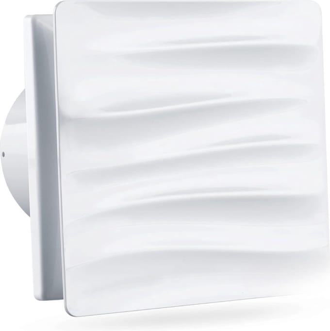 DD® Afzuiging Badkamer - Buisventilator - Badkamerventilator met Vochtsensor - 100mm Badkamerventilator - 12x16x16cm - Wit