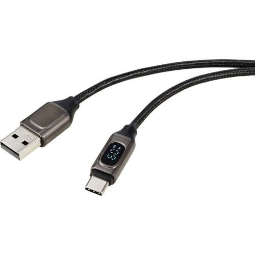 Renkforce RF-6249616 USB-kabel USB 2.0 USB-A stekker, USB-C stekker 1.00 m Zilver (metallic)