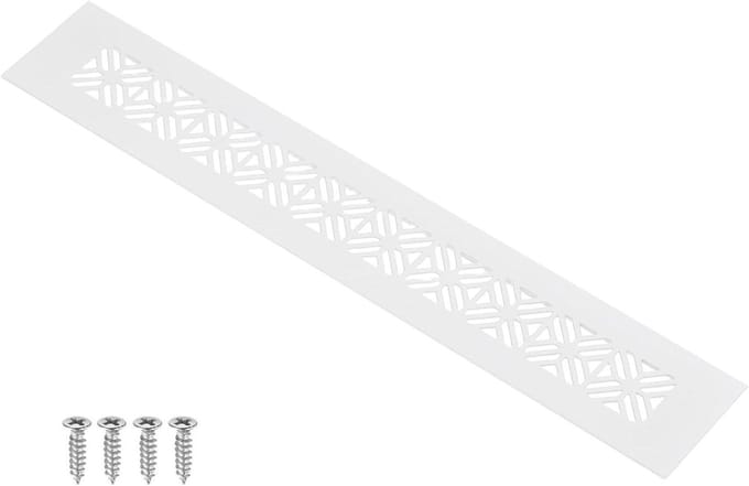 Ventilatierooster - Louver vent - Ventilatie Kast - Aluminiumlegering - 300 x 50 mm - Wit