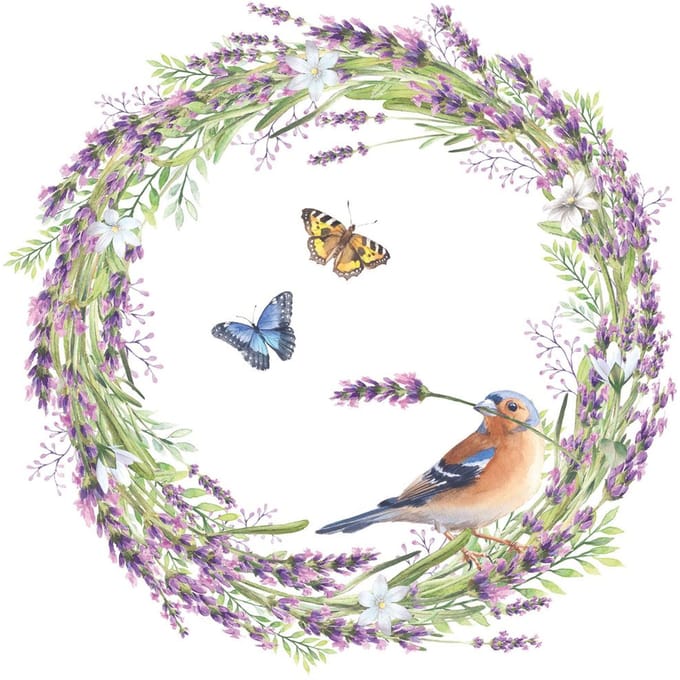 Servetten 20pcs / 33 x 33cm, Chaffinch white