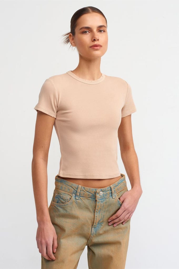 Dames Slim Fit Crop T-Shirt