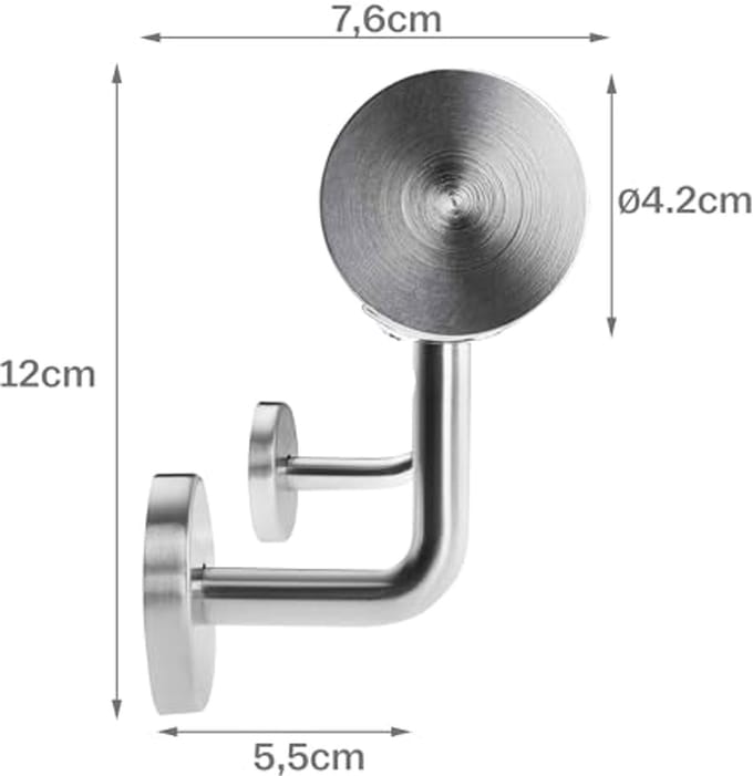 Stijlvolle RVS Trapleuning - 100 cm V2A Roestvrij Staal Wandleuning