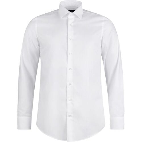 Roy Robson Overhemd Slim Fine Micro Texture Mélange Wit / male
