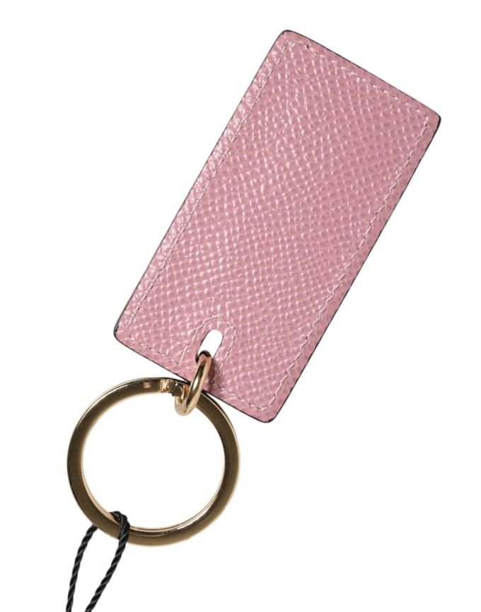 Roze Kalfsleren Logo Metaal Ring Heren Sleutelhanger Sleutelhanger