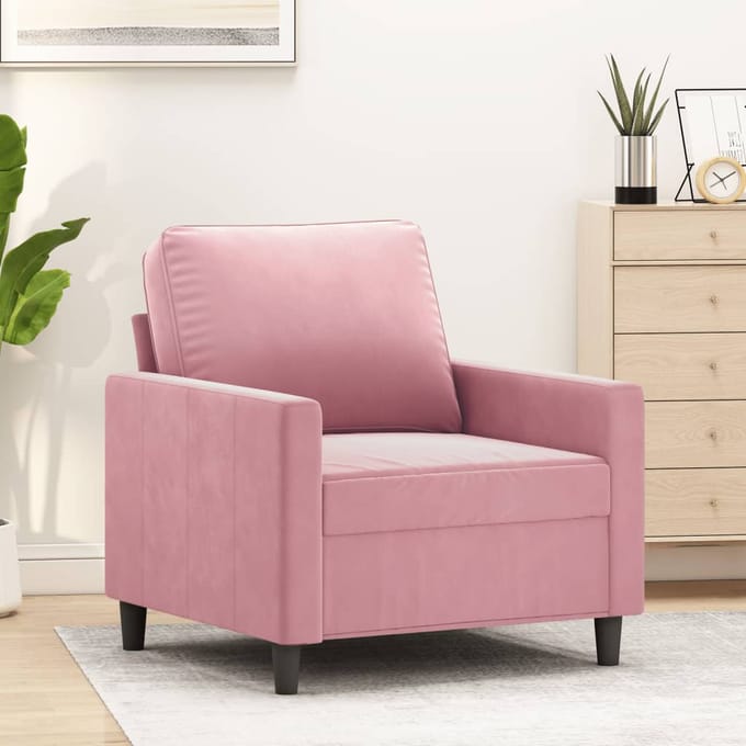 vidaXL - Fauteuil - 60 - cm - fluweel - roze