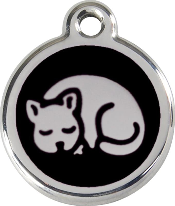 Red Dingo Kattenpenning 20 mm slapende kat zwart