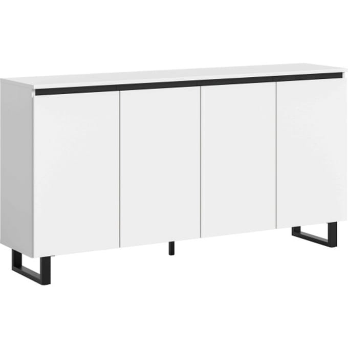 Tomasa ladekast wit melamine zwart - 36x160x84cm