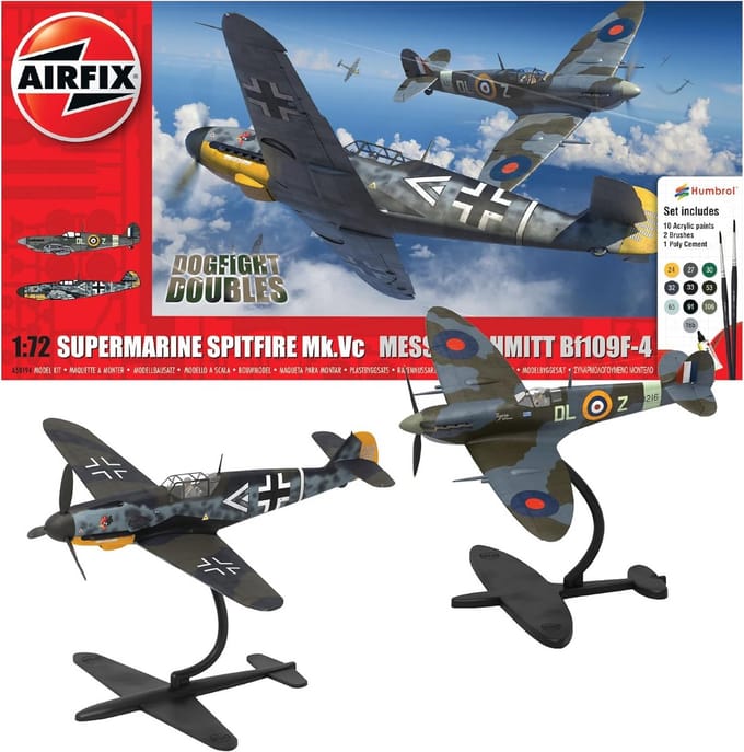 Modelvliegtuig Bouwset 1:72 - Supermarine Spitfire vs Bf109F-4 Dogfight