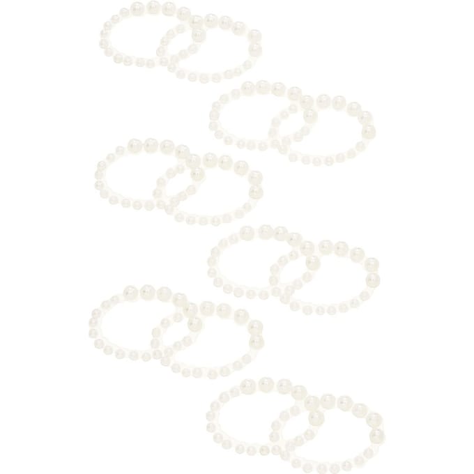 Sticker "Dubbele ringen", Parel, 6 stuks