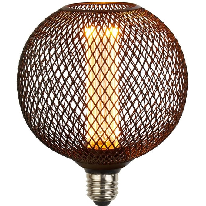 Searchlight LED lamp E27 Mesh 3,5W 1.800K Ø12cm zwart