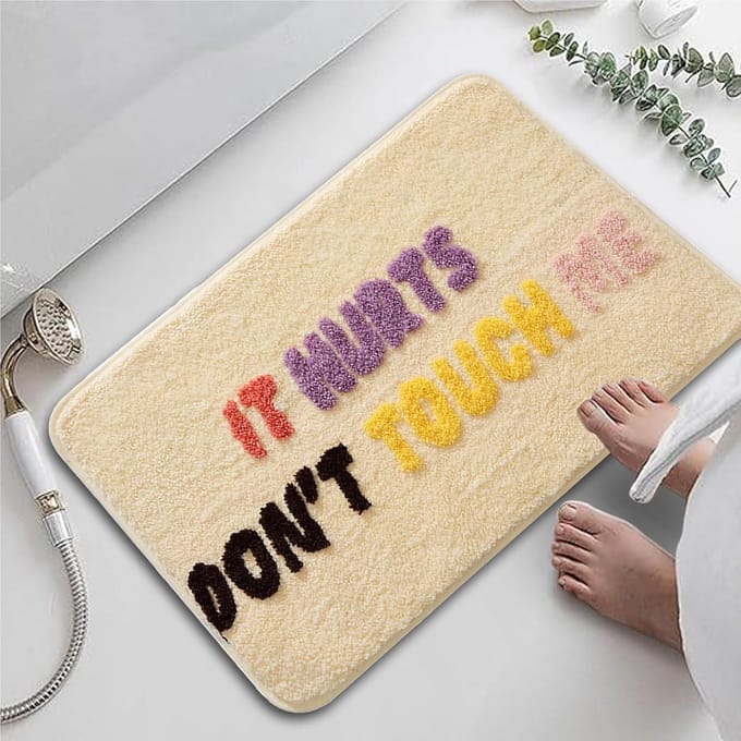 Grappige Antislip Badmat met Tekst - Absorberend en Wasbaar Badkamerkleed (40x31 cm)