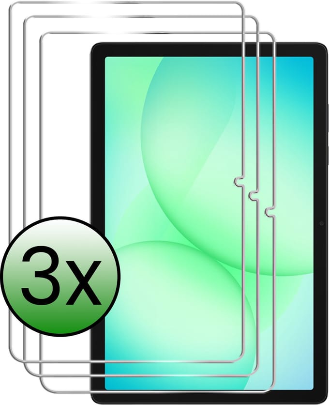 Screenprotector - 3 Stuks Geschikt voor Samsung Galaxy Tab A11 Plus / A9 Plus - Extra Sterk - Beschermglas - Gehard Glas - Tempered Glass - Screen Protector