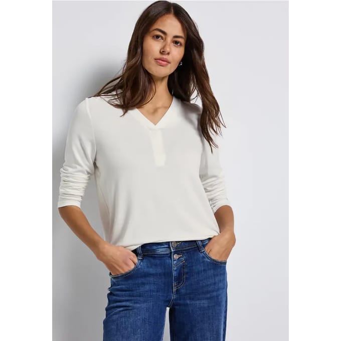 Shirt met V-hals