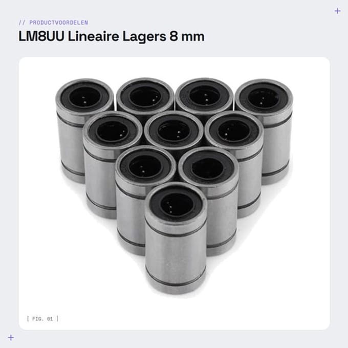 Lineaire Lagers Hoogwaardige Staal - 8 mm As - Kogel Lagertjes - Set van 10 - Voor 3D Printer - CNC Bewerking