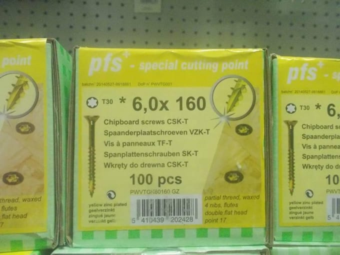 PGB Spaanderplaatschroef VZK-T 6,0x160mm (100 stuks)