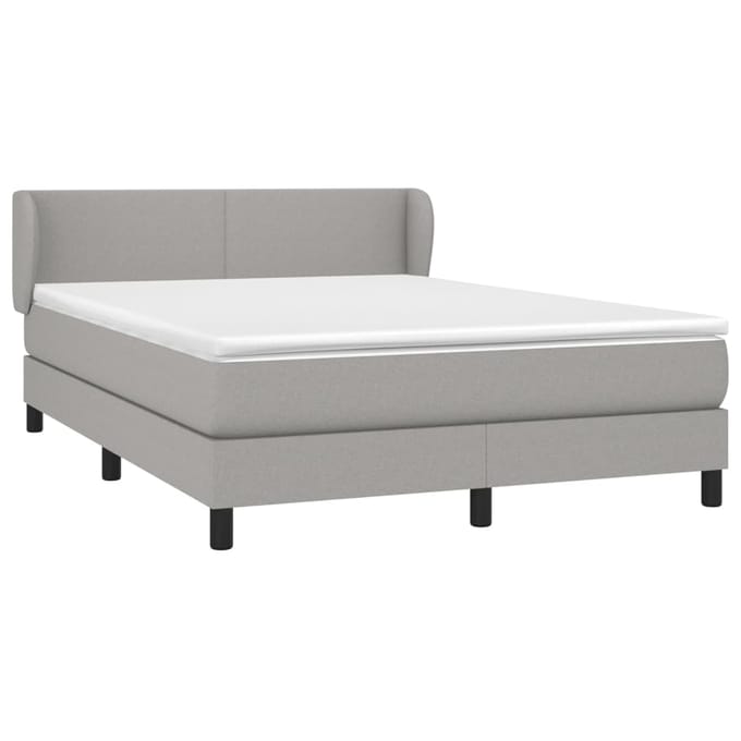 vidaXL - Boxspring - met - matras - stof - lichtgrijs - 140x200 - cm