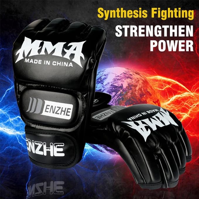 Gants de Combat MMA à Doigts Partiels Gant de Boxe Confortable Facile à Utiliser Durable et Robuste Respirabilité