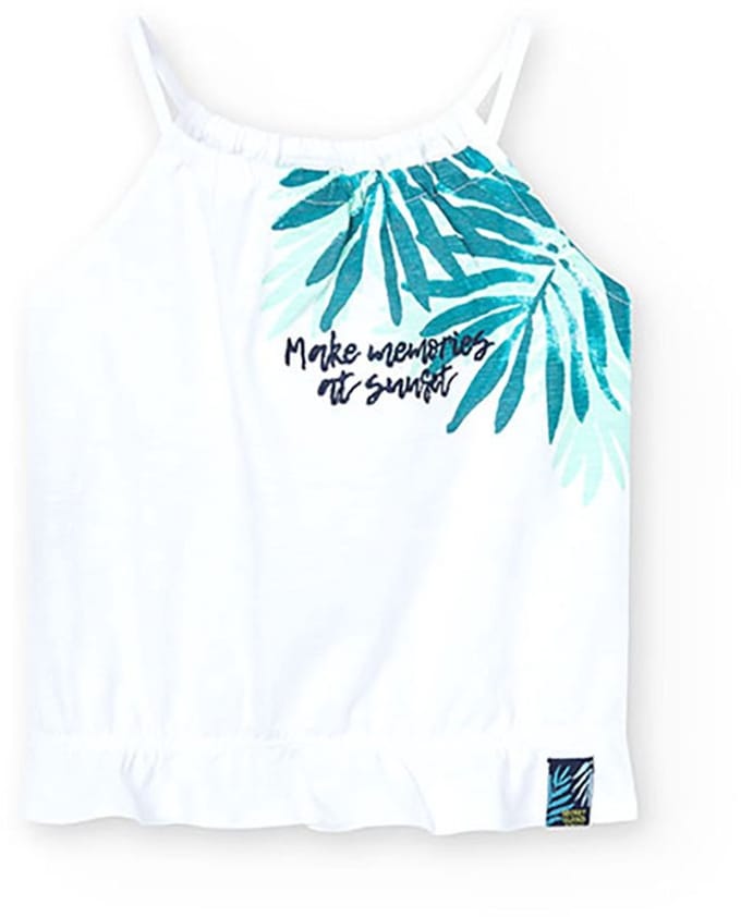 Boboli 458052 Mouwloos T-shirt Wit 4 Years Meisje