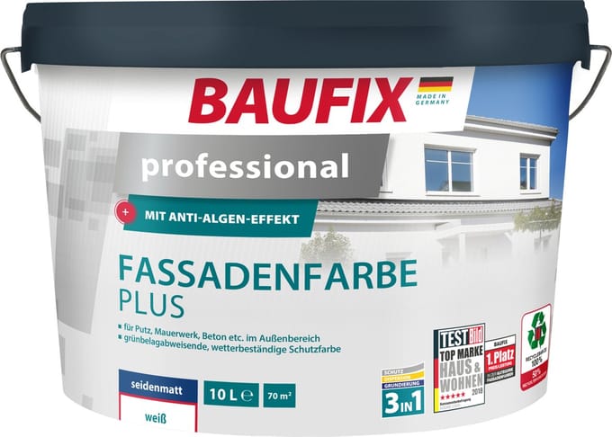 BAUFIX Professionele Gevelverf Plus wit 10 Liter
