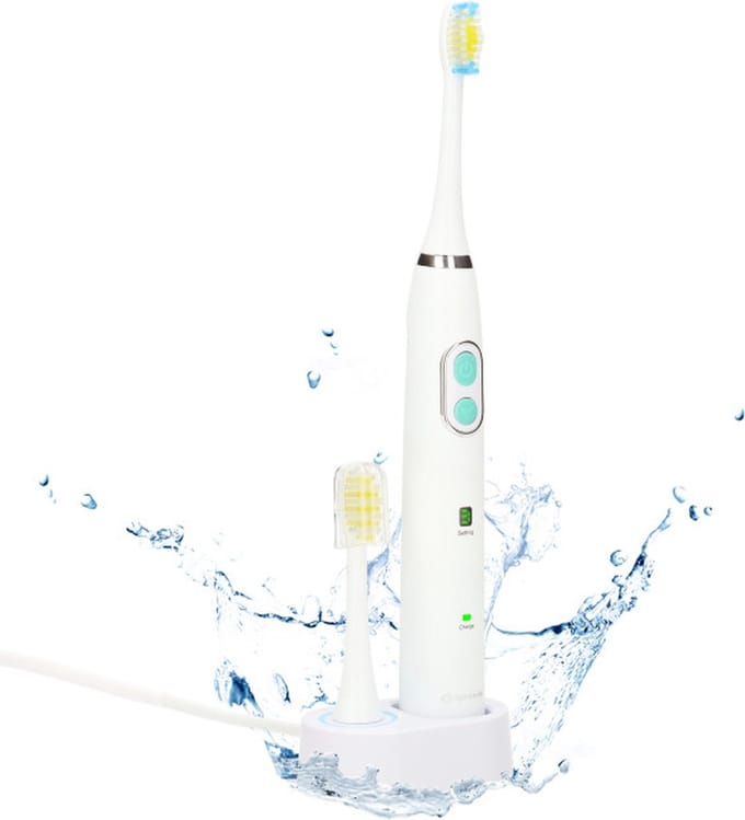 Optismile Sonische Elektrische Tandenborstel - Met 2 Opzetborstels - Wit