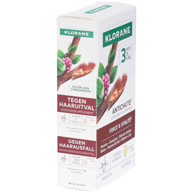 Klorane Kinine Tegen Haaruitval Kracht En Vitaliteit 90 Capsules
