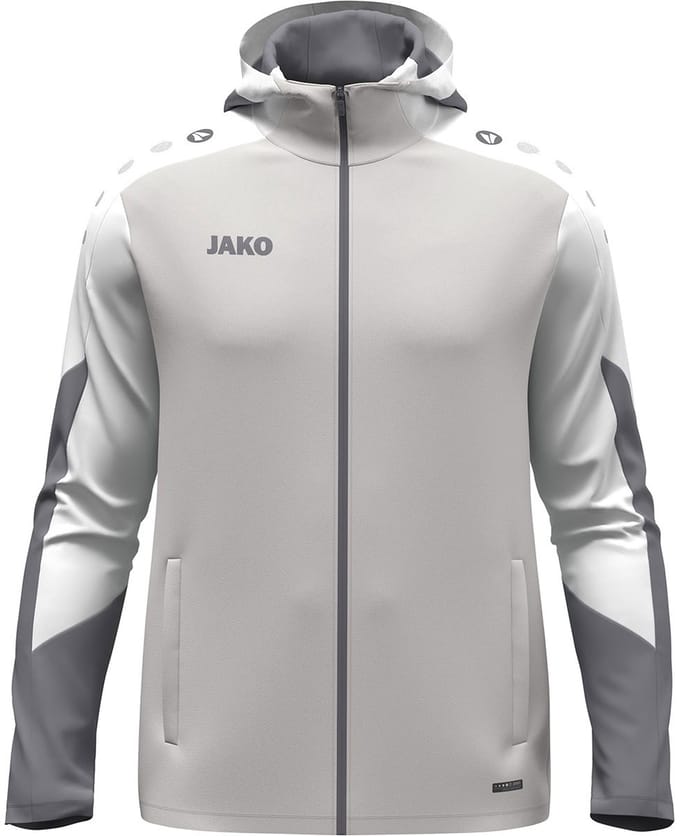 Jako Dynamic Jas Met Kap Heren - Lichtgrijs / Wit / Grijs | Maat: S