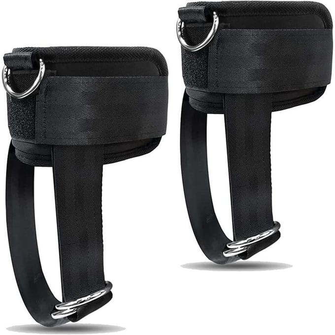 Enkelgesp Verbeterde Dumbbell Enkelband Elastisch Touw Verstelbare Barbell Enkelgesp Vier Ringen Enkelband Enkel adjustable black