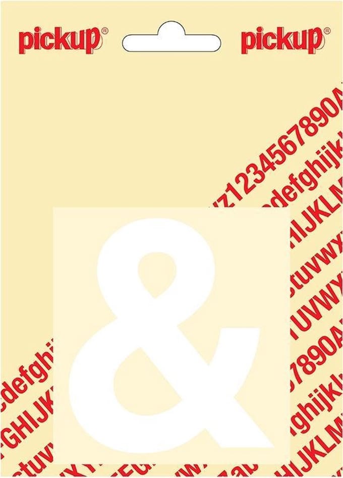 Pickup plakletter Helvetica 80 mm - wit &