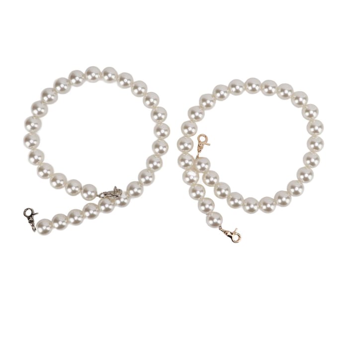 2 Pièces Chaîne de Sac à Perles 60cm Fabrication Facile à Installer Chaîne de Sac Détachable Accessoires pour white