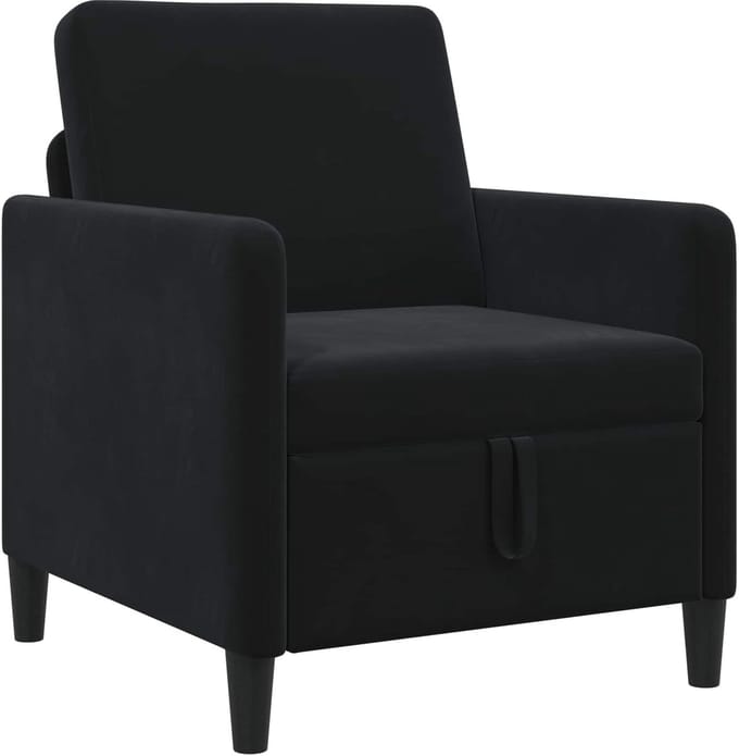 vidaXL - Sofa - met - Opbergruimte - Zwart - 72 - x - 78 - x - 87 - cm - Polyester
