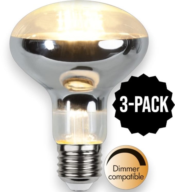 3-Pack | Reflector lamp - E27 - R80 - 7.5W - Extra Warm Wit - 2700K - Dimbaar - Reflector lamp