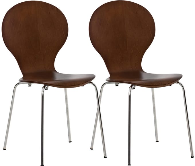 CLP Diego Set van 2 stapelstoelen Hout/bruin