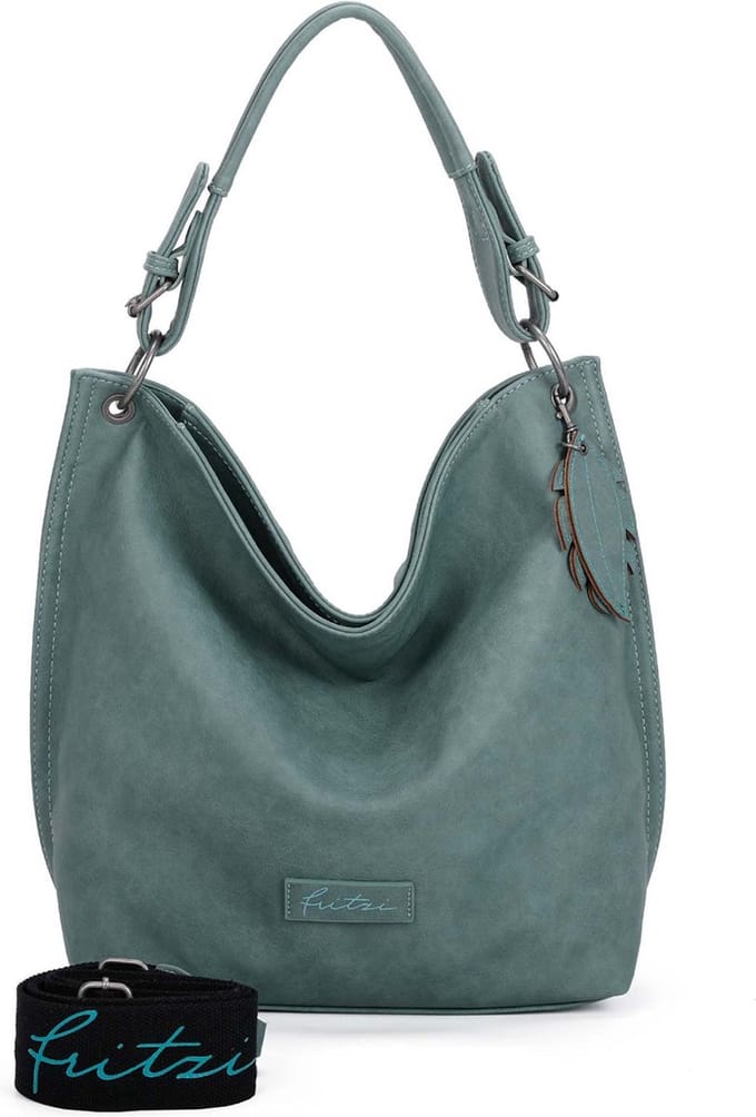 Fritzi aus Preußen Shopper Schoudertas Eco Fritzi01 Hobo Leaf Groene