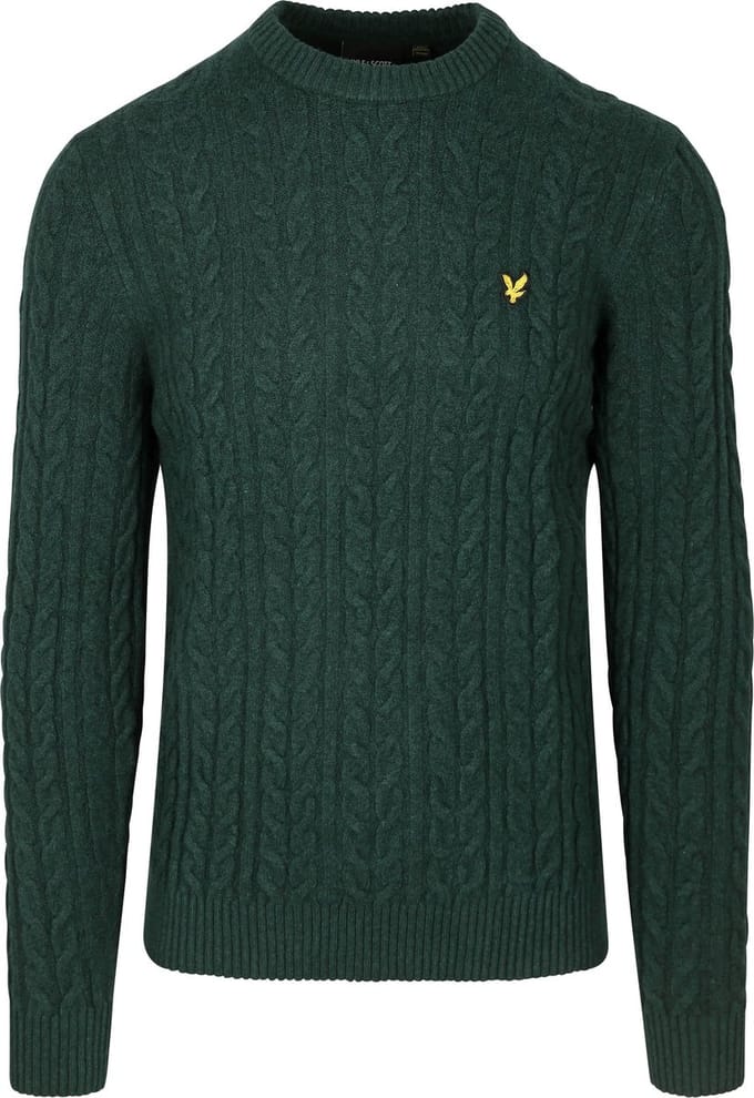 Lyle & Scott Cable Pullover Donkergroen - Maat XL - Heren - Pullovers