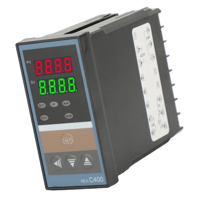 Slimme Temperatuurregelaar Digitale Display Hoge Nauwkeurigheid PID-Regeling Thermostaat met SSR Solid black