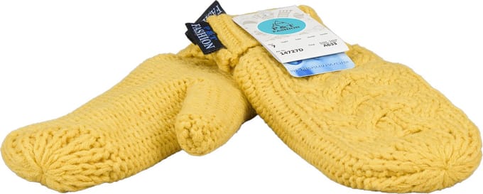 Dames Wanten - Gebreid met Fleece Binnenin - One Size - Oker/Geel