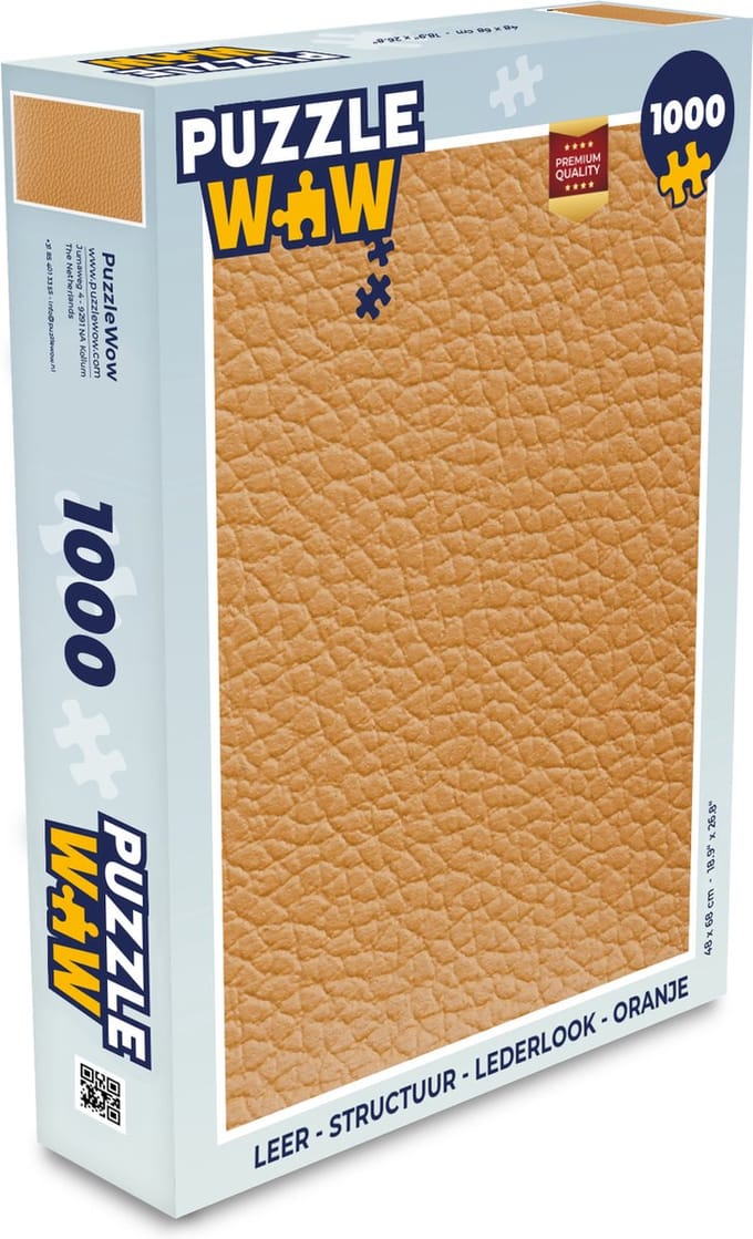 Puzzel Leer - Structuur - Lederlook - Oranje - Legpuzzel - Puzzel 1000 stukjes volwassenen