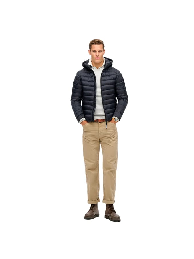 Superdry Fuji Gewatteerde Sportjas met Capuchon Blauw Grootte: S